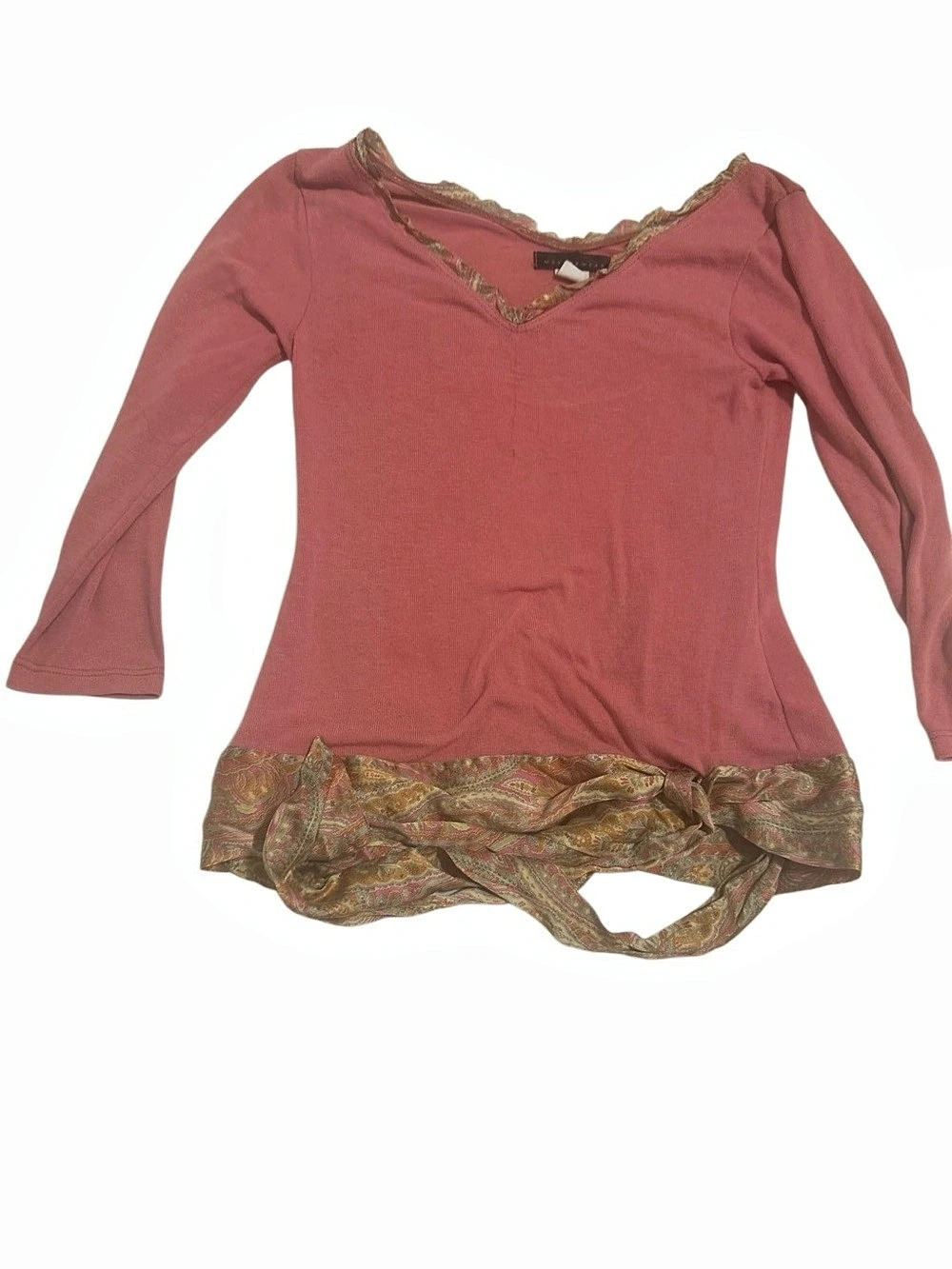 Weston Wear Paisley Hem Long Sleeve Tunic Small